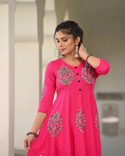 Block Printed Pink Kurta 119-PNK