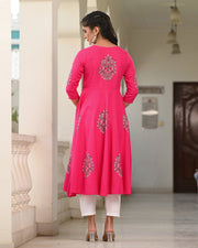 Block Printed Pink Kurta 119-PNK