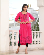 Block Printed Pink Kurta 121-PNK