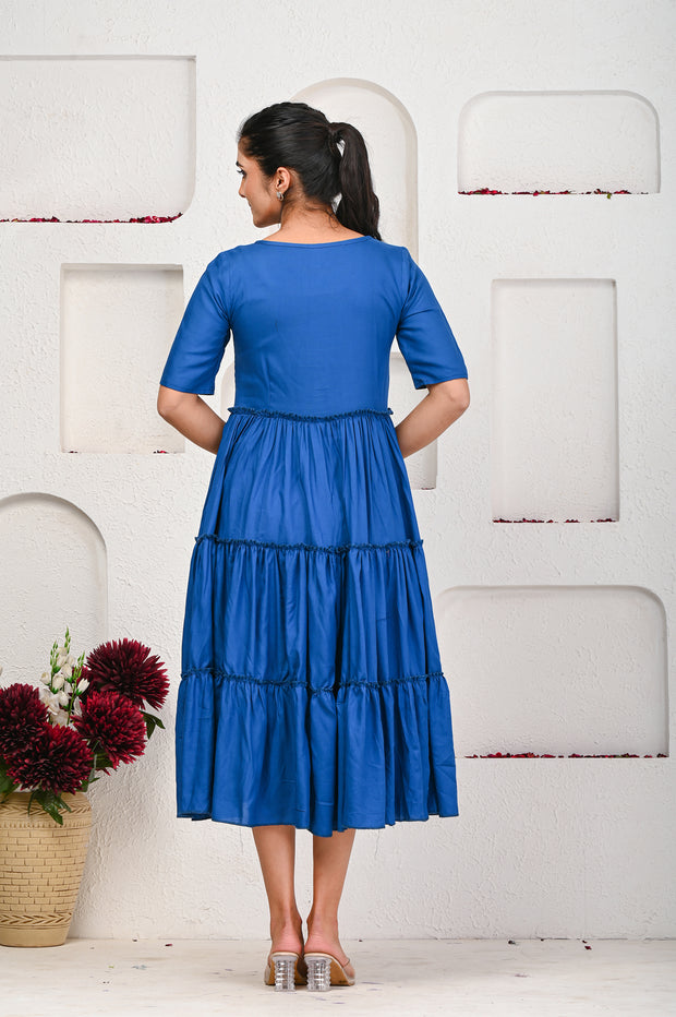 Blue Embroidered Dress 101-BLU