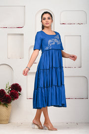 Blue Embroidered Dress 101-BLU