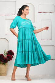 Sea Green Embroidered Dress 101-SGN