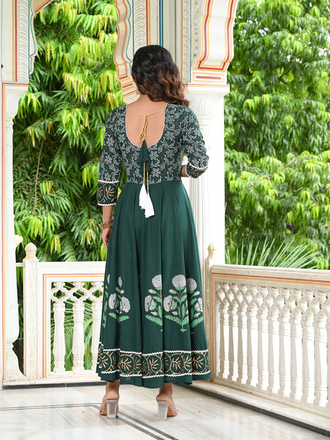 Green Block Print Kurta 228-GRN