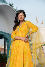 Amulya Foil Printed Yellow Suit Set 231-YLW