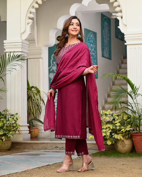 Embroidered Suit Set 261-WNE