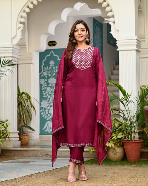 Embroidered Suit Set 261-WNE