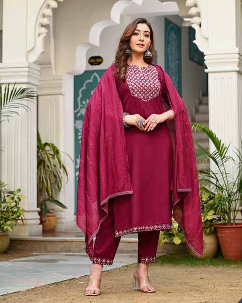 Embroidered Suit Set 261-WNE