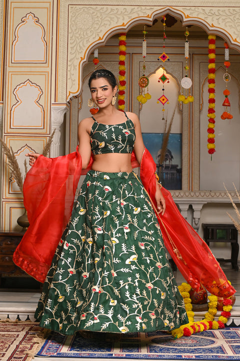 Ati Green Lehenga Set 125-GRN