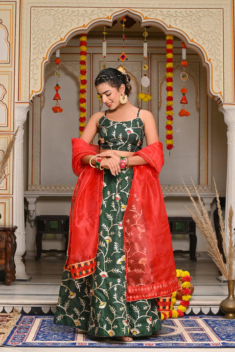 Ati Green Lehenga Set 125-GRN