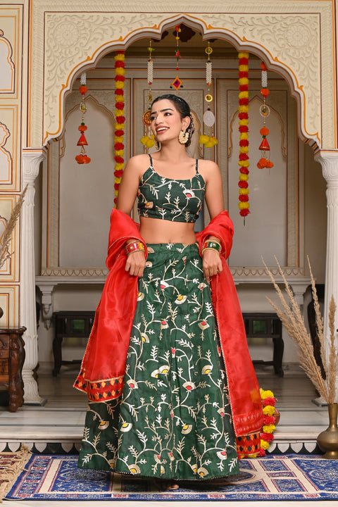 Ati Green Lehenga Set 125-GRN