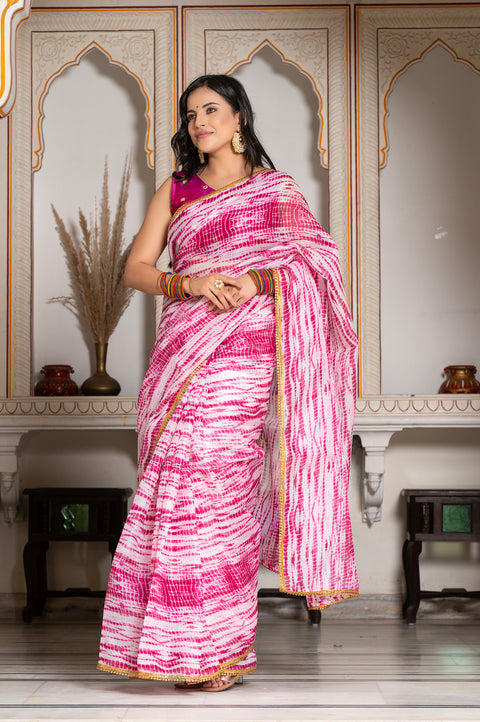 Wine Shibori Saree 131-WNE