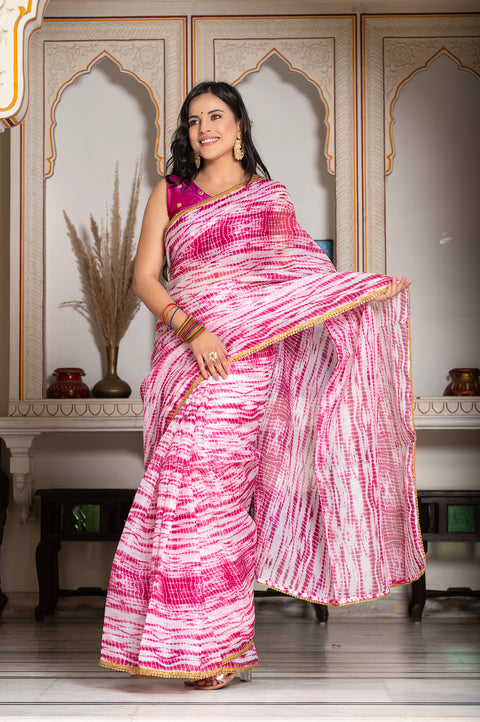 Wine Shibori Saree 131-WNE