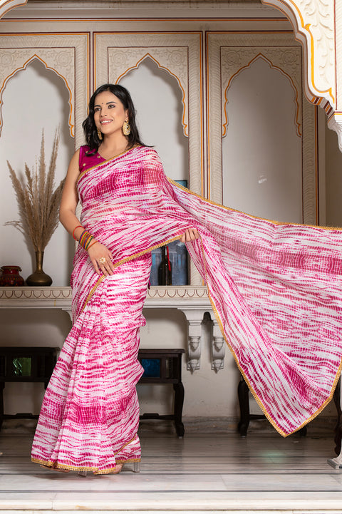 Wine Shibori Saree 131-WNE