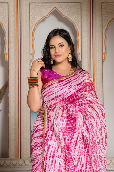 Wine Shibori Saree 131-WNE