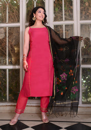 Pink Gota Lace Embellished Suit Set 185-PNK