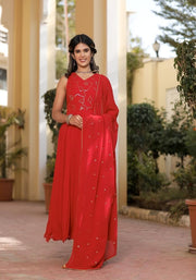 Ruhi Red Embroidered Suit Set 223-RED