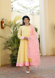 Nyra Yellow Embroidered Suit Set 224-YLW