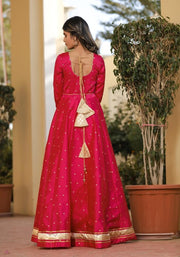 Miraya Pink Silk Party Gown 226-PNK