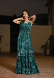 Aliza Green Tie n Dye Maxi Dress 227-GRN – indiinside