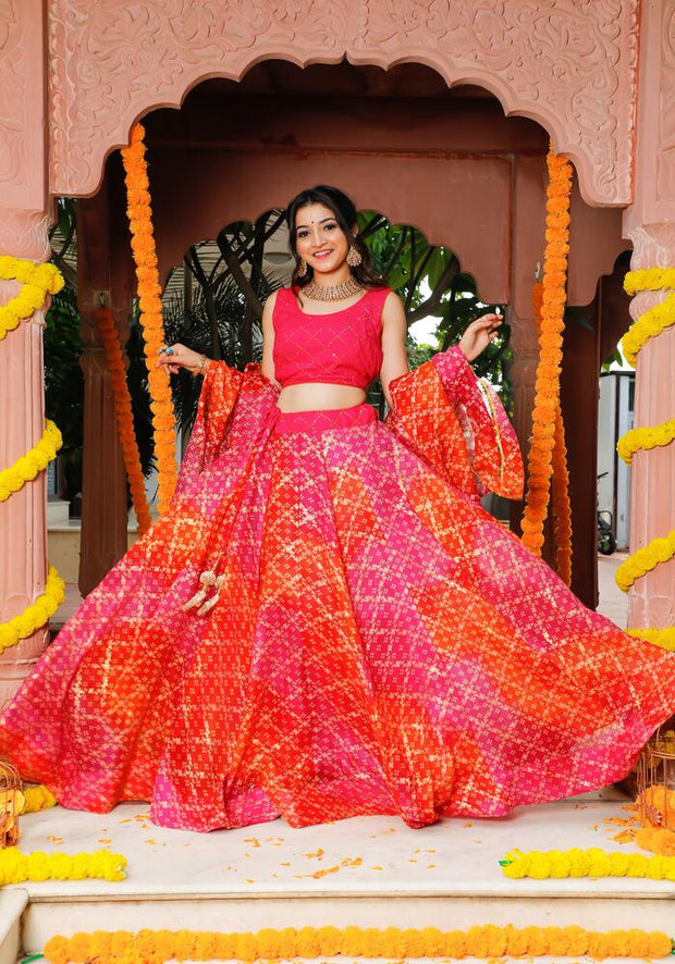 Bandhani Lehengas: A Big Yes If You Wanna Stand Out! | Lehenga saree  design, Rajasthani dress, Bandhani lehenga