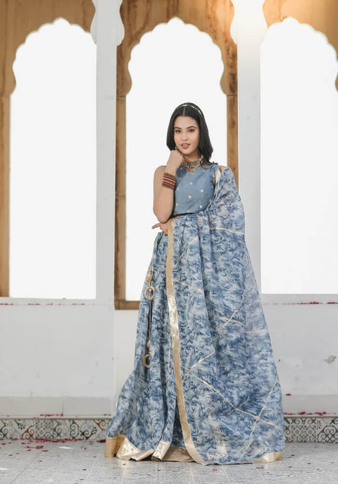 Sara Grey Tie n Dye Lehenga Set 114-GRY