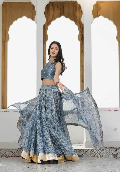 Sara Grey Tie n Dye Lehenga Set 114-GRY