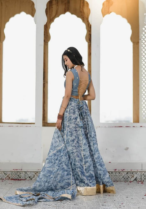 Sara Grey Tie n Dye Lehenga Set 114-GRY