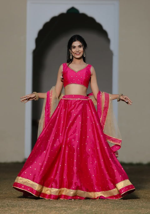 Maya Pink Silk Lehenga Set 119-PNK