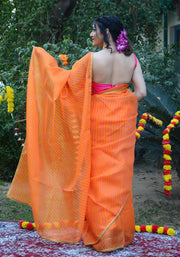 Orange Leheriya Printed Saree 109-ORG
